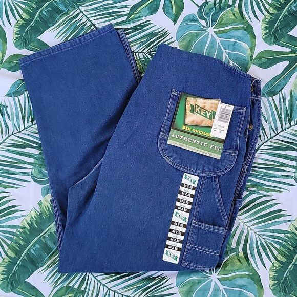 NWT Key Imperial Vtg Bib Overalls Authentic Fit Zip Fly Big & Tall Size 44 x 30 - Picture 1 of 6